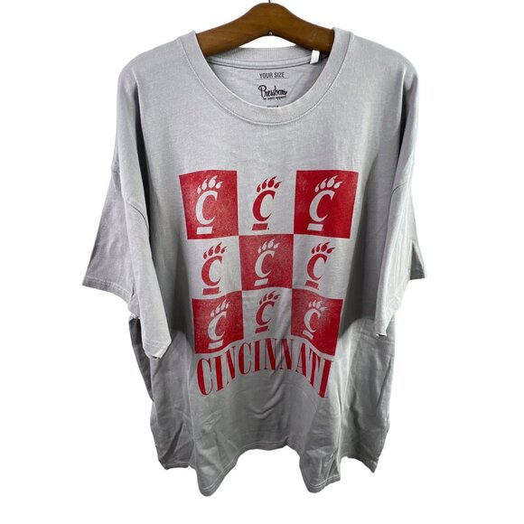Pressbox Cincinnati Size XL T-Shirt Gray Red Graphics Comfortable Cotton - Picture 1 of 5